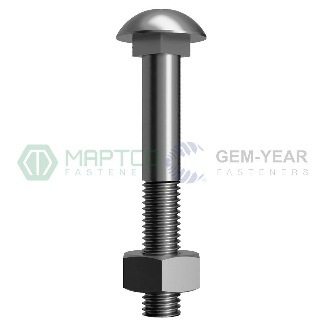 M8 X 30 TL-30 Cup Head Bolts & Nuts 4.6 AS1390 Zinc Plated